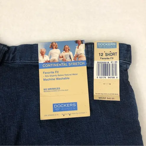 Dockers Continental Stretch Favorite Fit Dark Blue Denim Jeans Women’s 12 Short.