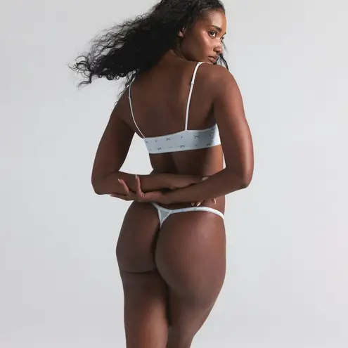 SKIMS Fits Everybody Picot Skimpy Scoop Bralette Cloud Bow Print Size Medium