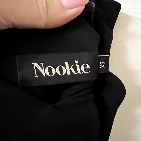 Nookie Black Diamond Strapless Wide Leg Jumpsuit size XS Black J1