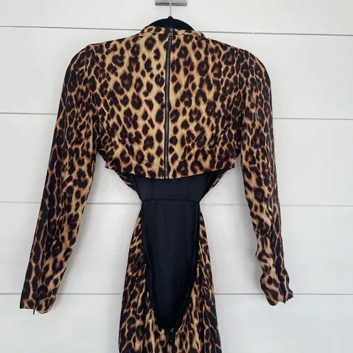 ALC Frank ALC Leopard Cutout Gabriela Silk Blend Dress