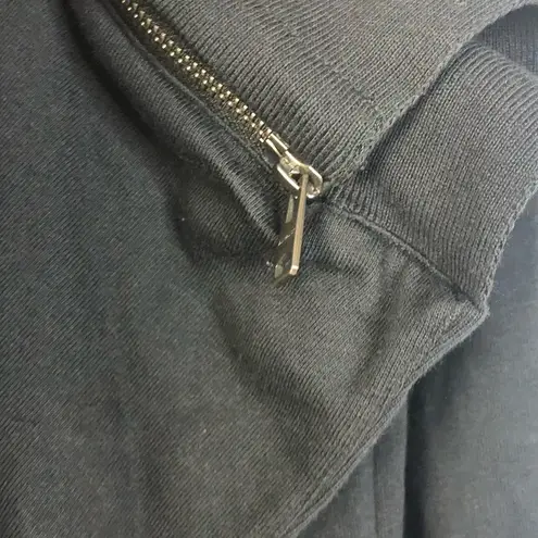 ALLSAINTS Black Dahlia Zip Drape Front Sweatshirt Cardigan Sweater XS