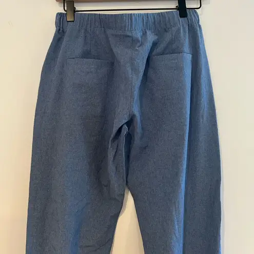 ALBION FIT Jetsetter Joggers Size XS Tall Ankle Zipper Athleisure Chambray Blue - Image 4