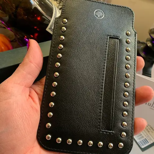 Mulberry Authentic ENGLAND Calf leather/studs card/phone holder