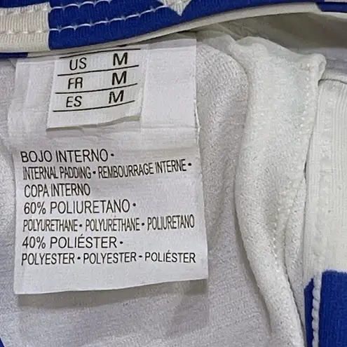 NEW Salinas M Runway Triangle Bikini Set MultiColor Palm Coconut Swim Top Bottom Blue Size M