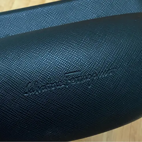Salvatore Ferragamo Black Textured Oversized Sunglass Hard Case with Wipe Cloth