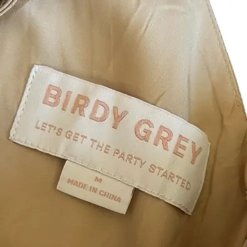 Birdy Grey Jay Strappy Tank Satin Dress Gown Bridesmaid Gold Size Medium NWT