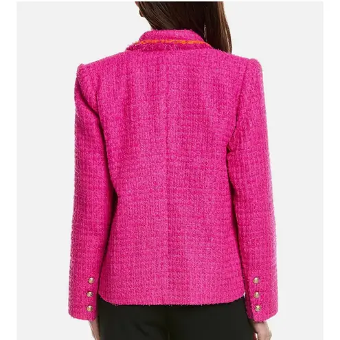 L'Agence Alectra Pink Textured Fringe Jacket - Size 4 (New)