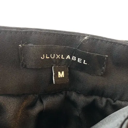 JLux Label Womens Pants High Rise Pleated Pockets Satin Wide Leg Black M Size M