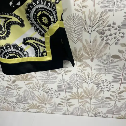 Chime Women's One Shoulder Tunic Top M Paisley Yellow Black White One Shoulder Size M