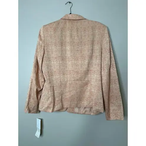 Norton Mcnaughton Vintage 14 Blazer Jacket Peach Jacquard Damask Boho Cottage