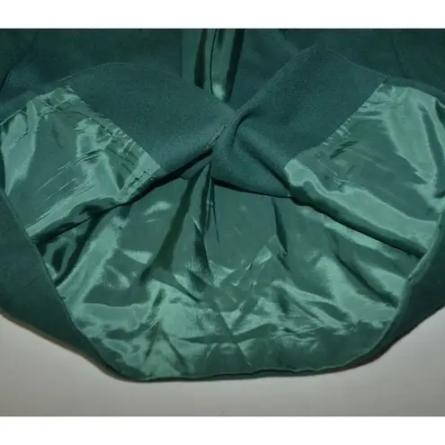 Vintage Koret Size 12 12P Emerald Green Wool Holiday Blazer Jacket Suede Collar