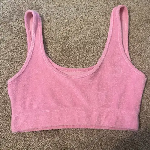 ZARA bra/crop top, pink terry cloth, women’s size small