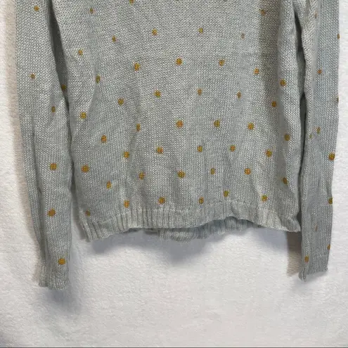 Wooden Ships  Slate Gray & Gold Polka Dot Mohair Wool Blend Long Sleeve Sweater