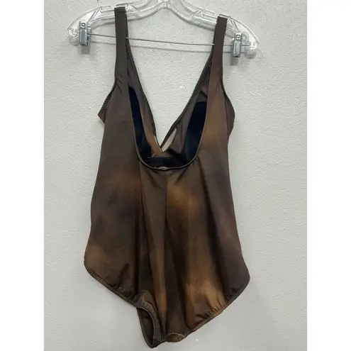 MiracleSuit One Piece Swimsuit Brown Tie Dye Ombré Look Plus Women’s Sz 18