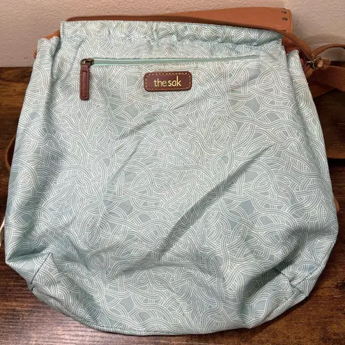 The Sak Ventura Backpack Leather Embossed Convertible Crossbody Shoulder Bag Tan