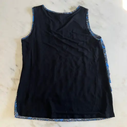 Dana Buchman Blue Paisley Tiered Tank Top Womens Size M Polyester Viscose Blend