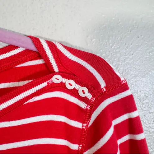 Ralph Lauren Lauren Jeans Company  Red White Striped Mini Tee Shirt Dress Womens