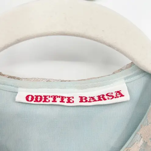 ODETTE BARSA Womens Vintage Coquette Blue Lace Bow Robe Duster Gown House Dress Size M