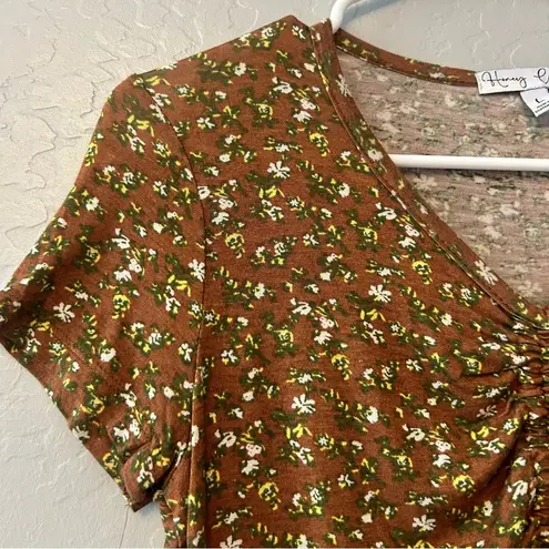 ⭐️Honey Collection bundle of 2 floral cinched front cropped tops size large Black - Image 16