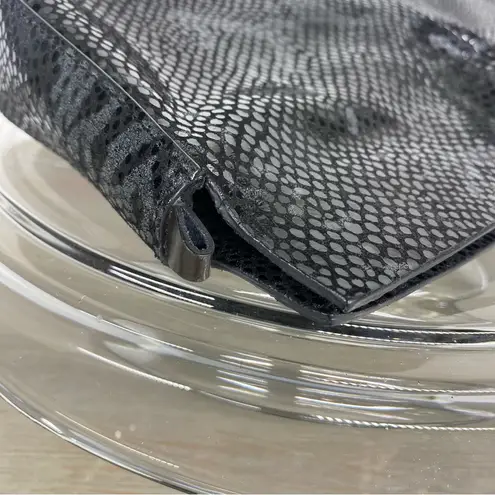 Sabina New York Black Leather Snakeskin Embossed Evening Bag Clutch Purse