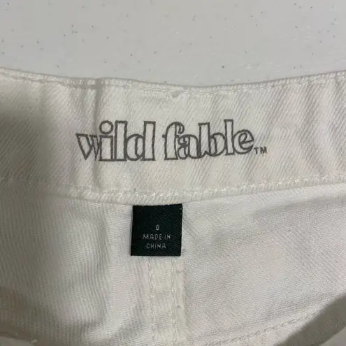 Wild Fable  white high waisted butterfly fringe jean shorts — size 0