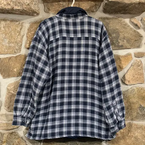 Vintage Blue/White Quilted Interior Alaska Bay Flannel w/ Pockets Blue Size XXL