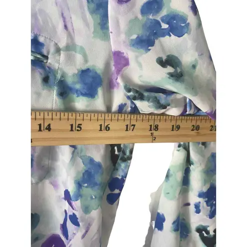 NYDJ Size XXS Mulit Color White Blue Printed Flowy Blouse
