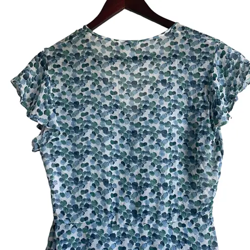 Club Monaco Club Monaco Top Women M Abstract Print Flutter Sleeve Cottagecore Y2K Babydoll