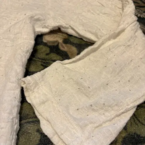 Bay Studio 90’s Y2K Fairy Cottagecore Hobbit Whimsy Eyelet Top Women’s Petite M White Size undefined