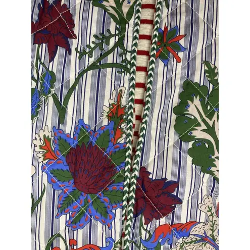 John Mark Embroidered Jacket Open Blazer Quilted Floral Cottage L NWT $139