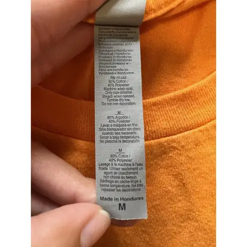 PONCHO OUTDOORS APPAREL TEE SHIRT Chasin Ditch Chickens Size Medium Hunting Orange