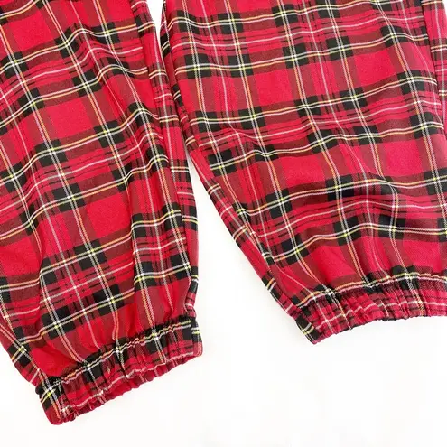 Hot Topic  Red Plaid Jogger Cargo Pants Grunge Goth Punk Retro