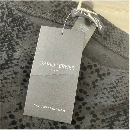 David Lerner New The Classic Black Embossed Snake Print Leggings Size L - Image 5