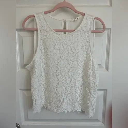 Takara  White Lace Tank Top Blouse Size L - Image 5