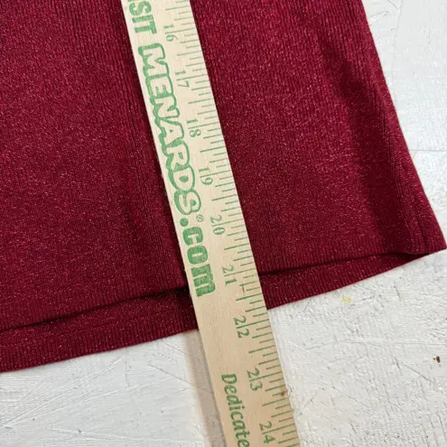 Coldwater Creek Metallic Red Sleeveless Top Mock Neck Silk Blend Size M