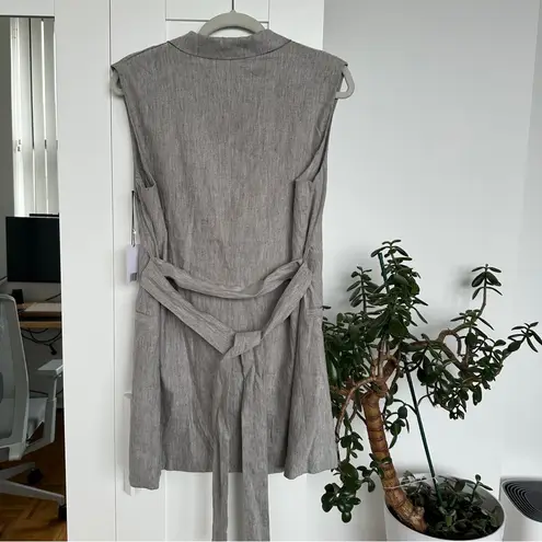 Jason Wu - Linen Sleeveless Blazer Wrap Dress Button Front, NWT Size M