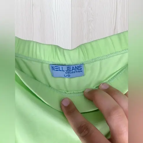 NELL JEANS Women’s Y2K Cottagecore Spring Green Midi Skirt Size L