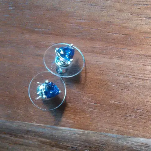 Purple Heart Simulated Diamond Sterling Silver Stud Earrings