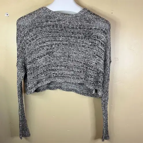 Staring At Stars Women's Cropped Gray Pullover Sweater Size Small Boho Grunge