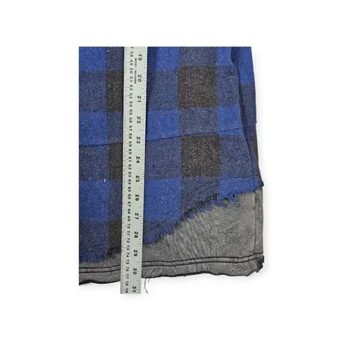 NWT Oli & Hali Oversized Plaid Hooded Button Down Shacket S Blue Gray Shirt Jack