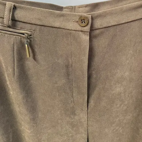 Doncaster Vintage 80's Pant Suit Set womens 14 Soft Faux Suede Classic Brown