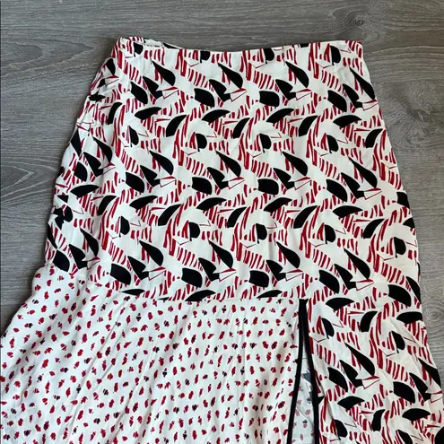 Reiss Eline Spliced Printed Skirt In Multi 10