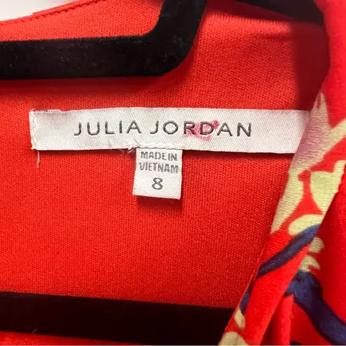 Julia Jordan faux wrap floral midi dress with belt size 8