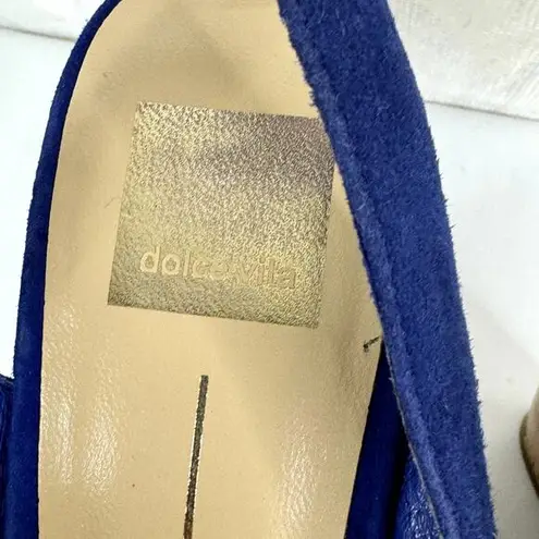 DOLCE VITA Women’s Jill Open Toe Slingback Wedge Sandal Suede Blue Size 10