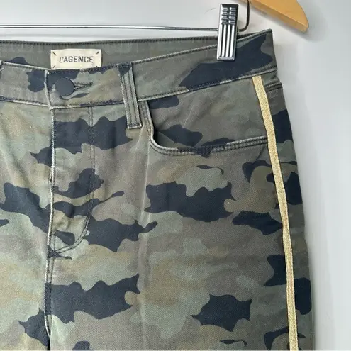 L'Agence L’ AGENCE Margot High Rise Camo with Gold Stripe Skinny Jeans Size 28