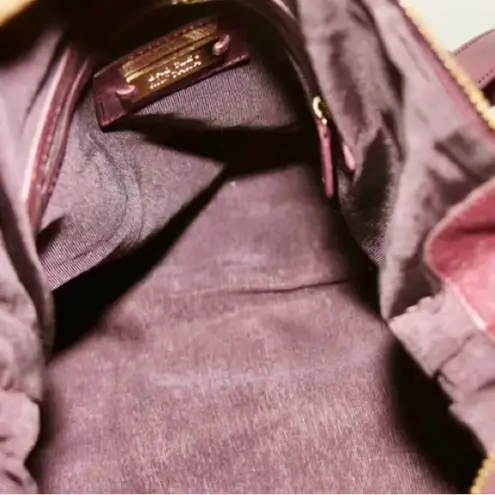 Badgley Mischka Burgundy Leather Shoulder Bag Tote Side Pockets Hang Tag XC