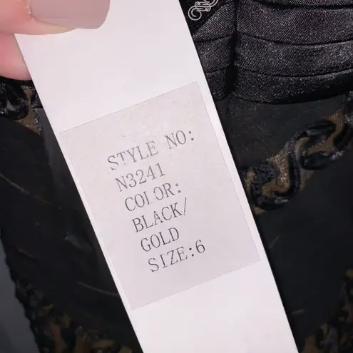 Sue Wong Womens Cocktail Dress Sheath Strapless Chevron Beaded Sequin Size 6