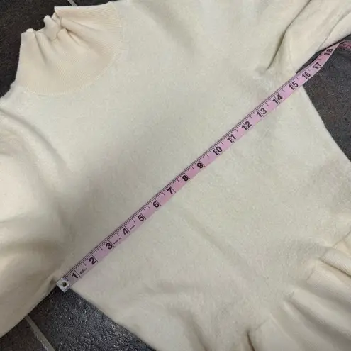 Ulla Johnson Sweater Wool Rosa Turtleneck Structured Peplum White Ivory Small