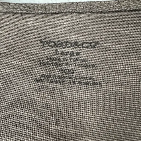 Toad & Co Womens Large Empirical Dress Brown Cap Sleeve Wrap Bust Organic Cotton