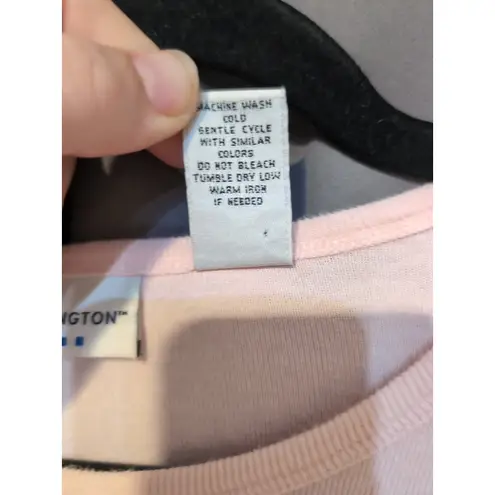 Covington Pink Ribbed Crew Neck, Women's XL Top, Short Sleeve T Shirt, Vintage